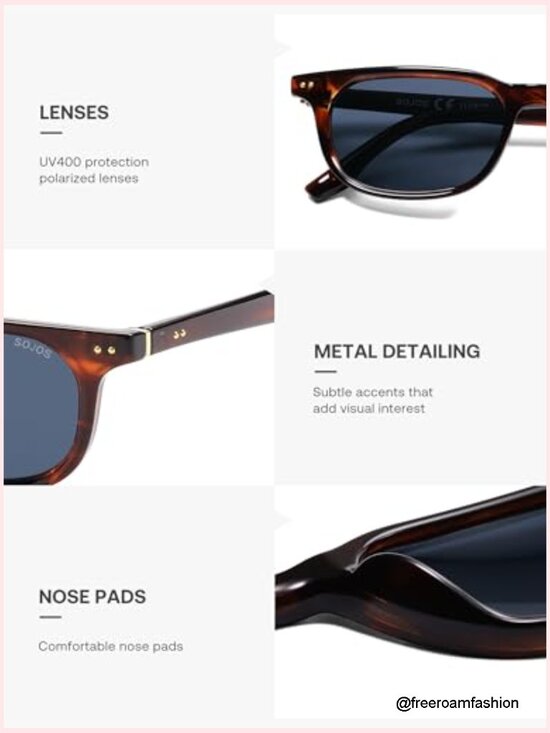 Retro Square Polarized Sunglasses UV Protection Unisex main image 5